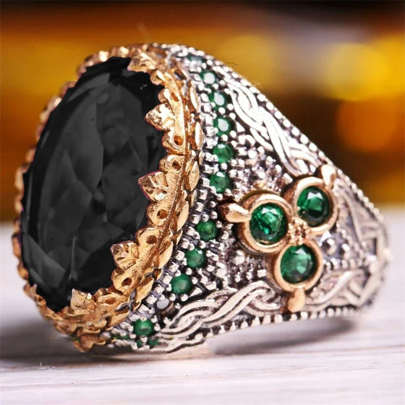 Dark Glamour Mens New Vintage Rings Midnight Rebellion