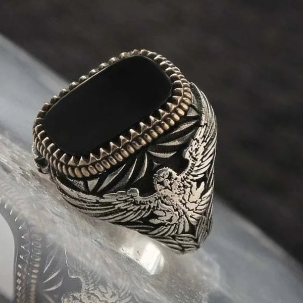 Dark Glamour Mens New Vintage Rings Geometric Shadow