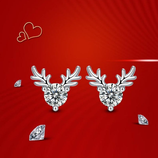 Moissanite One Deer Has Your Ear Studs 925 Silver Earrings Earring Silver Accessories Wholesale