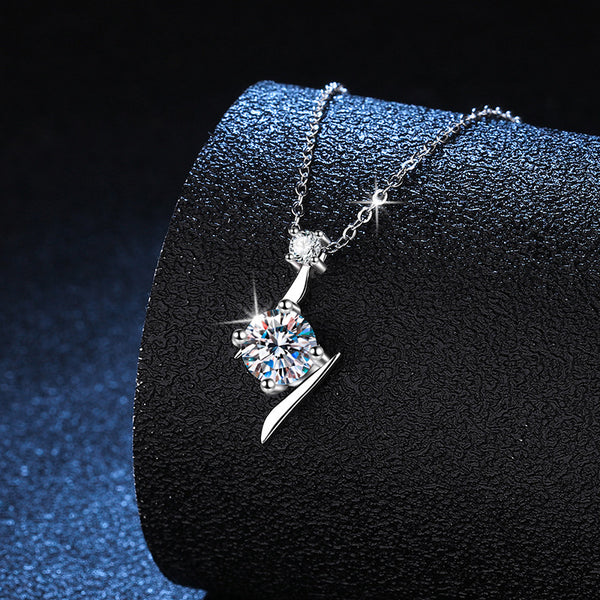 S925 Sterling Silver Necklace Moissanite Clavicle Chain