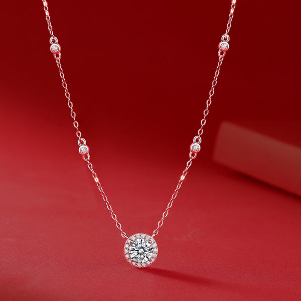 S925 Silver Necklace Moissanite Little Star Pendant