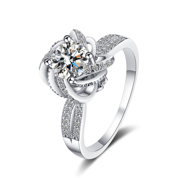 S925 Sterling Silver Moissanite Ring Girl