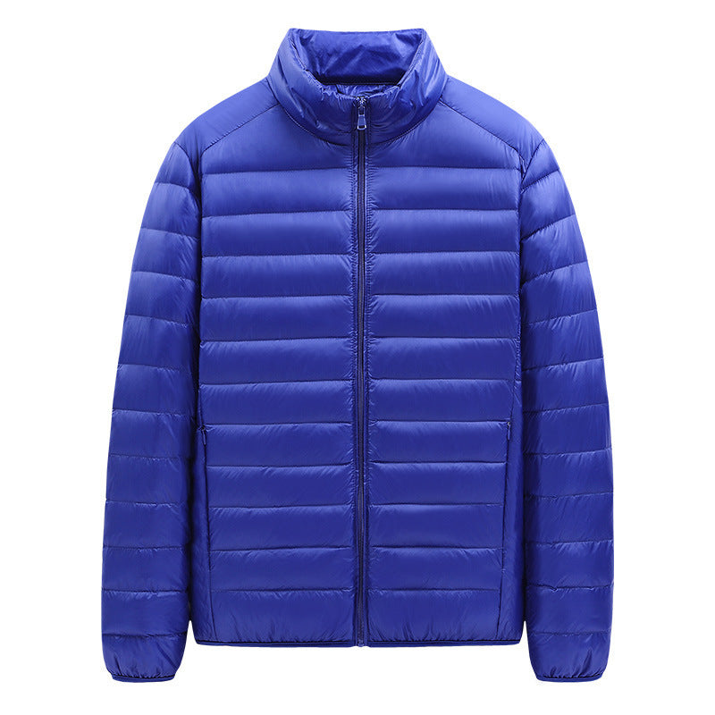 New Style Men's Down Jacket Solid Color Stand Collar Light