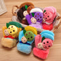 Children's Gloves Fleece-lined Thickened Beetle Baby Lanyard Knitting Wool Gloves