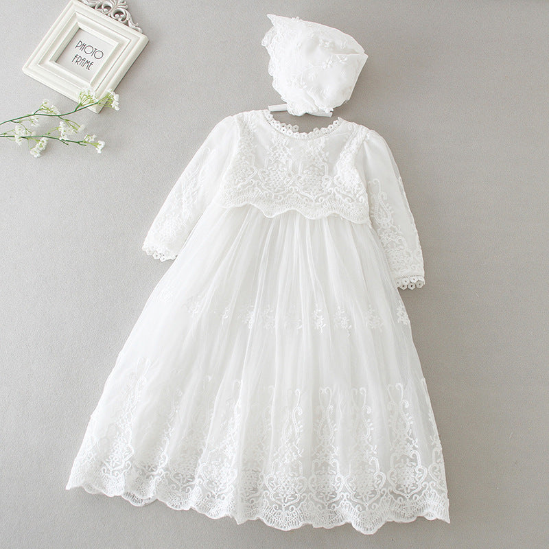 Children's Long Dress Baby Girl Baby Wedding Dress Dress Baptism Dress