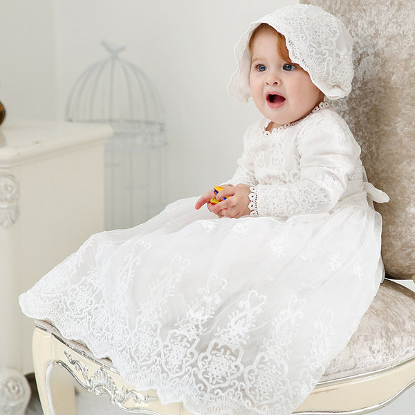 Children's Long Dress Baby Girl Baby Wedding Dress Dress Baptism Dress