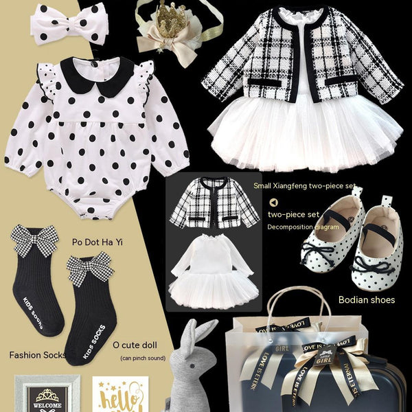 Baby Gift Package Little Princess Black Gold Dress Polka Dot Set