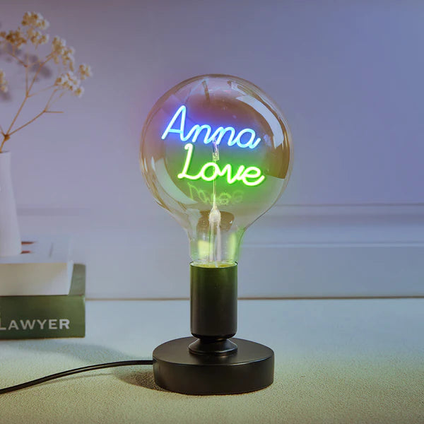 Custom Text Lamp, Edison Led Filament Modeling Lamp Soft Light Bulbs