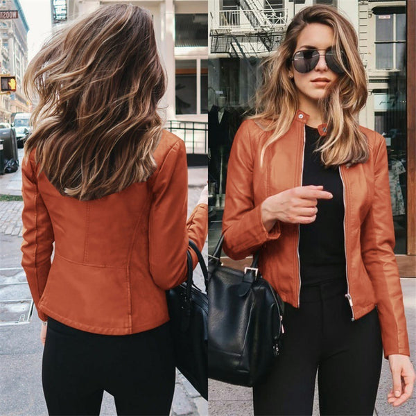 New Wish New Product Autumn And Winter Women's Fashion Leather PU Suit Jacket