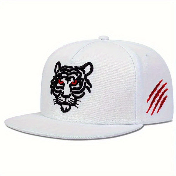 Flat Brim Tiger Head Men's Plus Size Baseball Cap