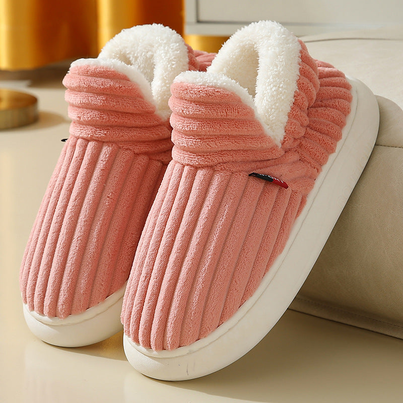 Full Heel Wrap Cotton Shoes Fleece Lined Platform