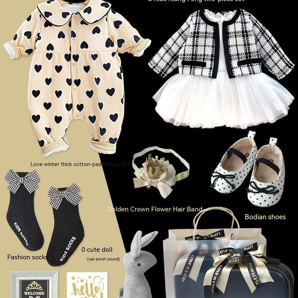 Baby Gift Package Little Princess Black Gold Dress Polka Dot Set