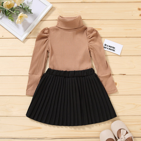 Kids Fall Skirts And Turtleneck Outfit