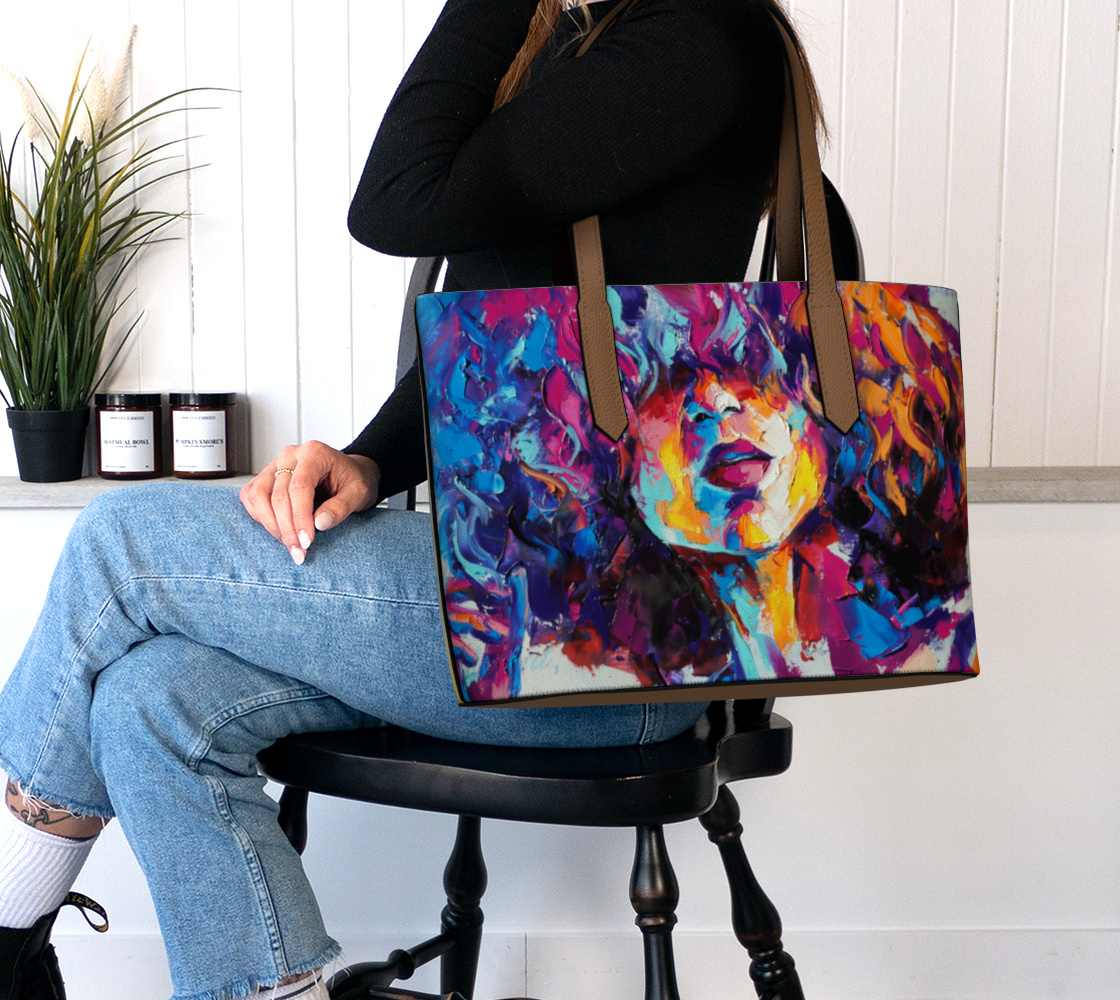 Faces of Grace Vegan Leather Tote Bag