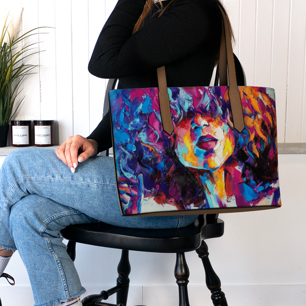 Faces of Grace Vegan Leather Tote Bag