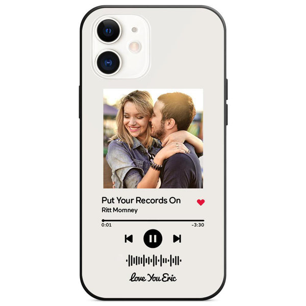 Custom Scannable Music Code Glass iPhone Cases with Picture