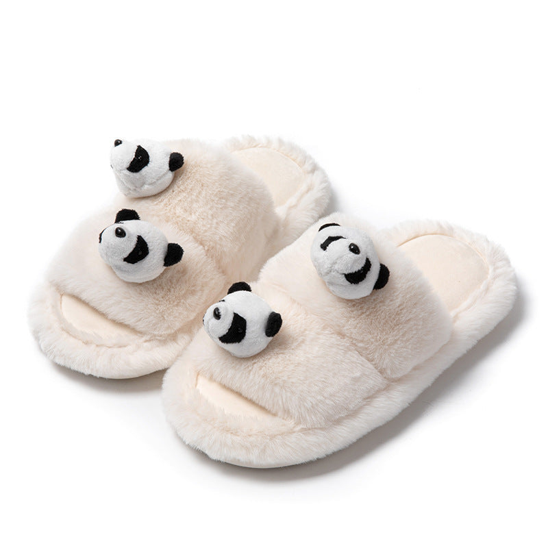 Parallel Bars Panda Cotton Slippers Female Home