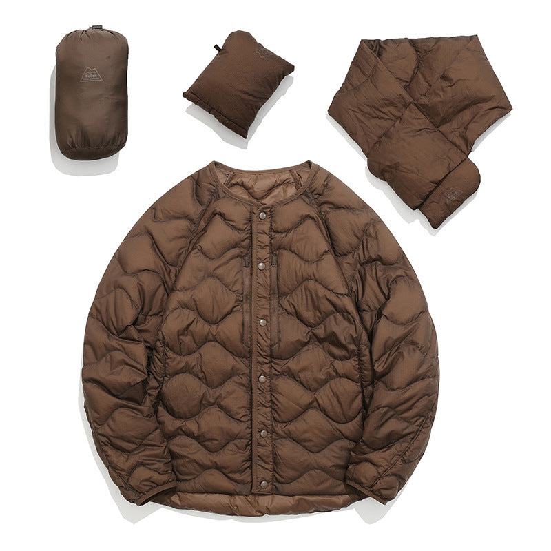 Simple Casual Wave Down Jacket Personality Couple