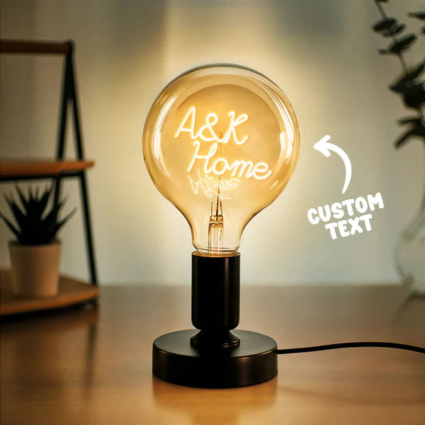 Custom Text Lamp, Edison Led Filament Modeling Lamp Soft Light Bulbs