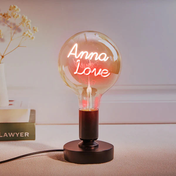 Custom Text Lamp, Edison Led Filament Modeling Lamp Soft Light Bulbs