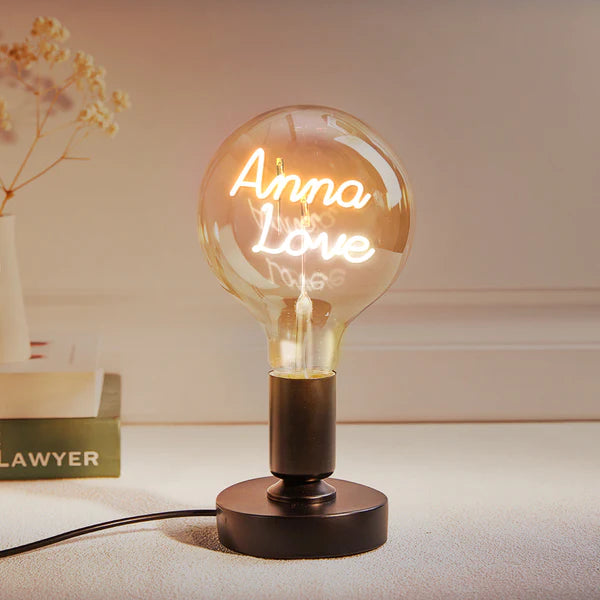 Custom Text Lamp, Edison Led Filament Modeling Lamp Soft Light Bulbs