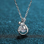 XDY925 Sterling Silver Pendant 30 Points Smart Purse Moissanite Necklace