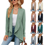 Women's Long Sleeve Sweater Solid Color Loose Cardigan Knitted Jacket