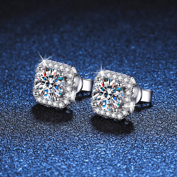 Women's Moissanite Sterling Silver Earrings