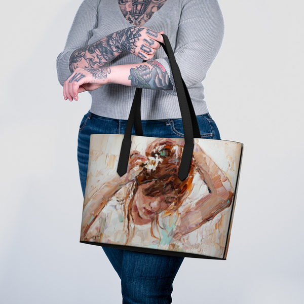 Angel Canvas Vegan Leather Tote Bag