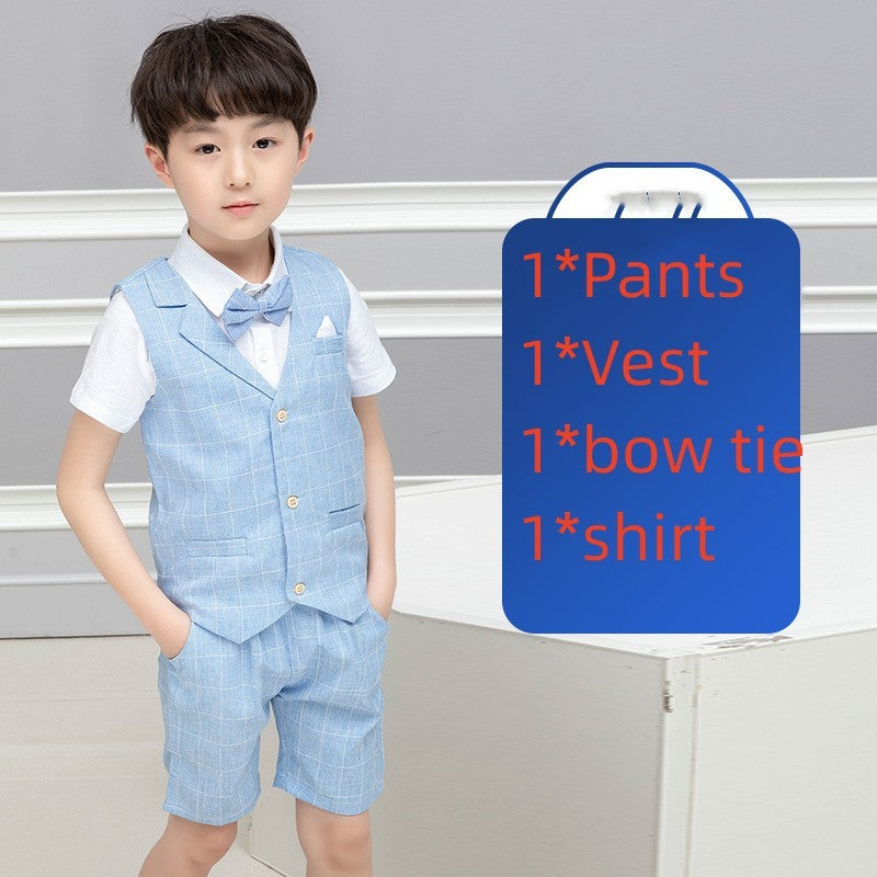 Boys' Suit Dress Vest Shorts Baby Suit