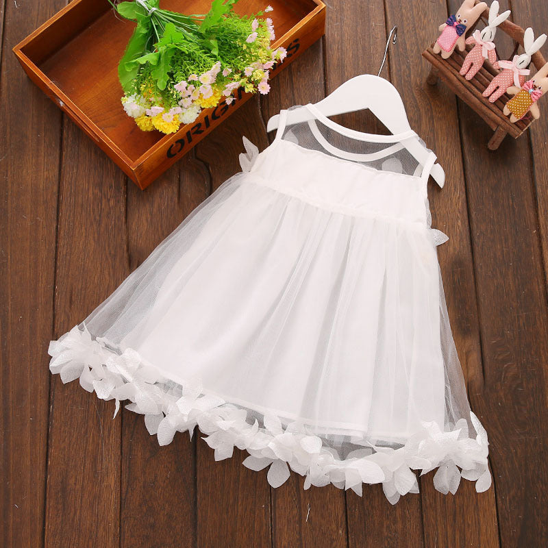 Summer New Girls' Lace Cappa Floral Dress Baby Dress Princess Dress C102