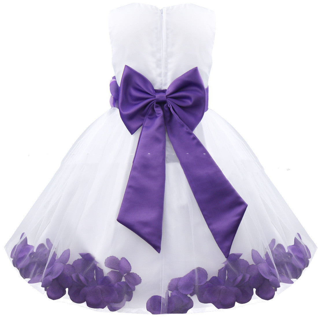 Dress Flower Bow Tie Belt Petal Princess Dress For Children