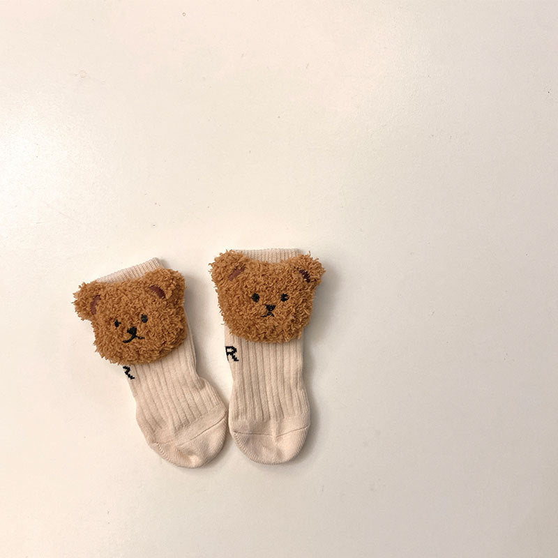 New Autumn And Winter Children's Socks Bear Tube Socks Doll For Babies Baby Socks