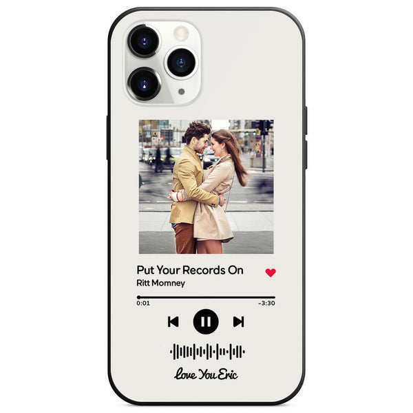 Custom Scannable Music Code Glass iPhone Cases with Picture