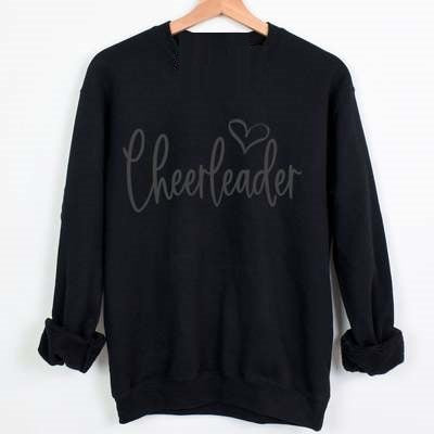 New Printed Sweater Black Puff Cheerleading Long T-shirt