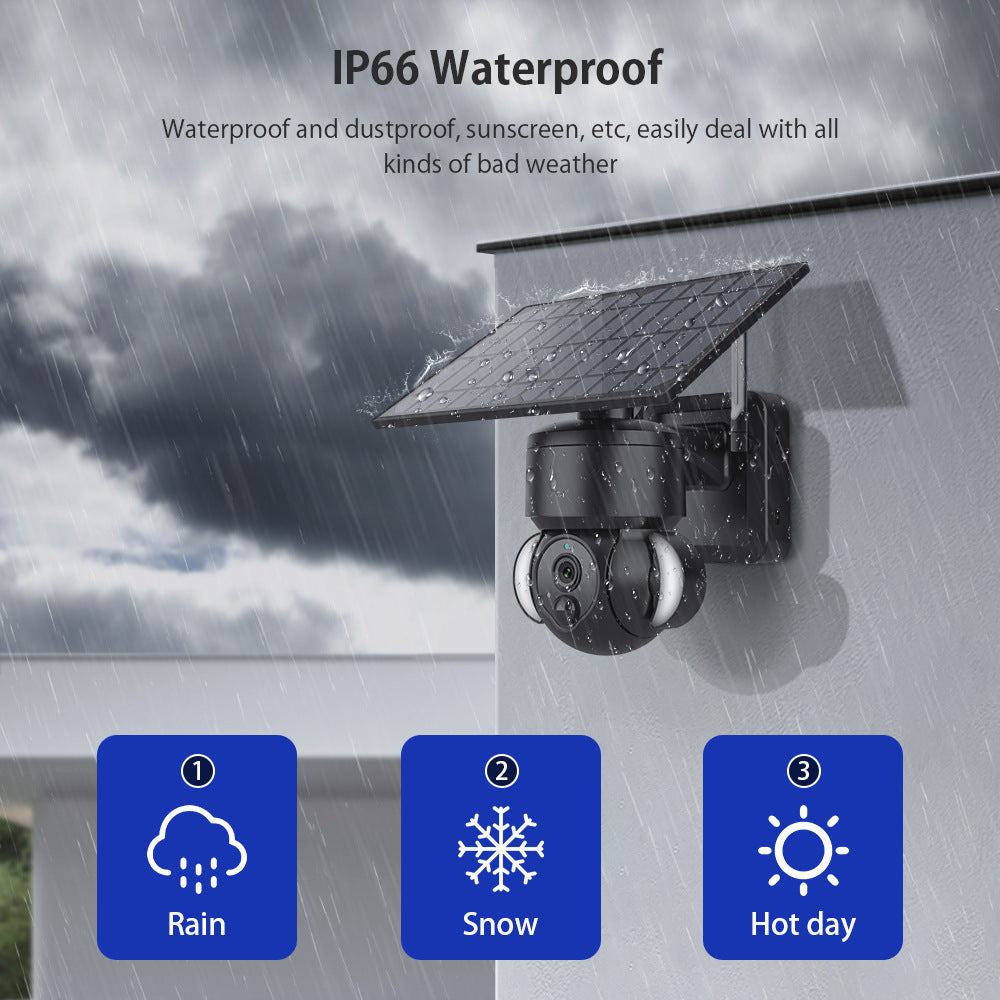 Solar-Powered PTZ IP Camera | Outdoor Wireless Security Camera with Solar Panel & Night Vision