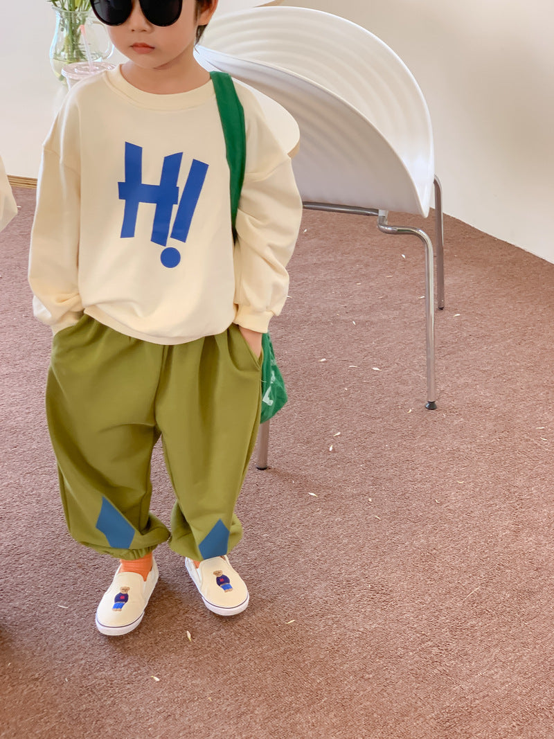 Round Neck Letter Baby Long Sleeve Western Pullover Brothers And Sisters Clothing