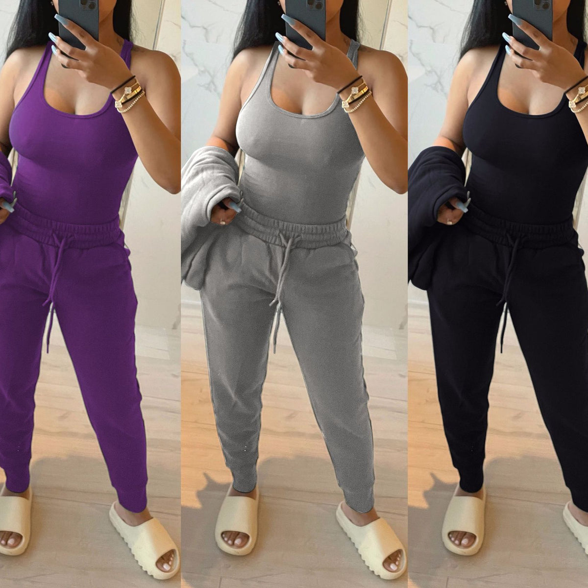 Fashion Sports Jogging Solid Color Casual Pants