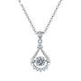 Silver Plated White Gold Moissanite Diamond Necklace 50 Points D Grade