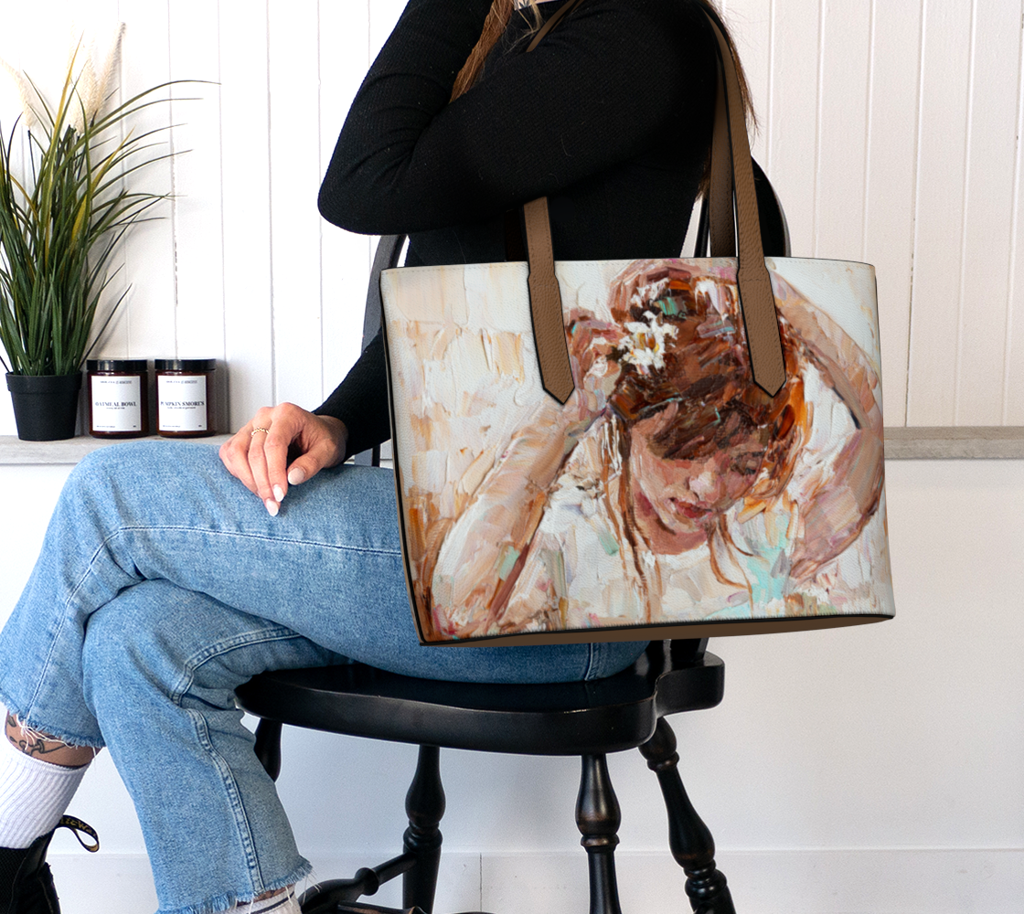 Angel Canvas Vegan Leather Tote Bag