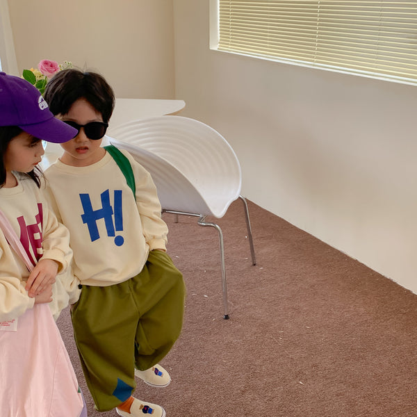 Round Neck Letter Baby Long Sleeve Western Pullover Brothers And Sisters Clothing