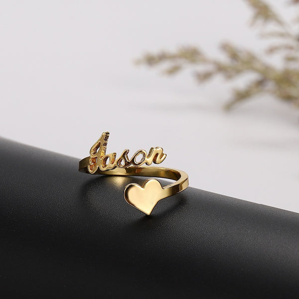 DIY Stainless Steel Heart Shaped Name Ring