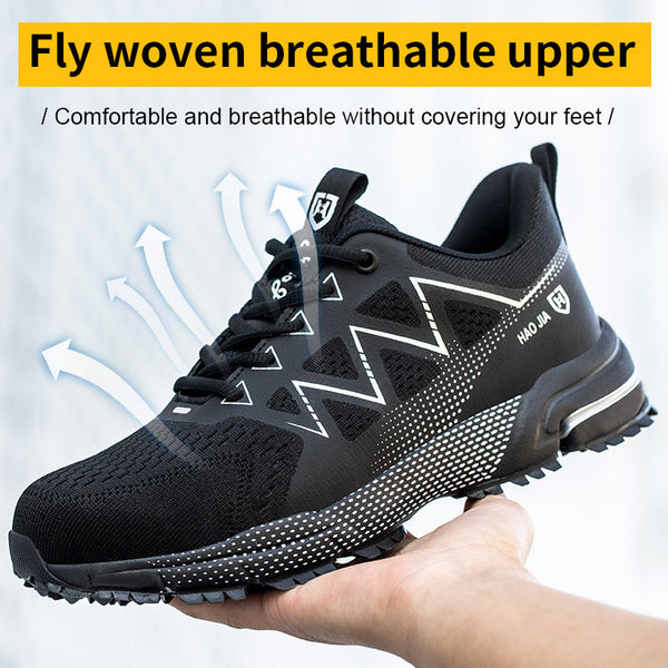 Flying Woven Steel Toe Cap Safety Shoes Male Attack Shield And Anti-stab