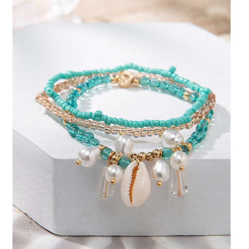 Personalized Layered Glass Bracelet With Bohemian Style