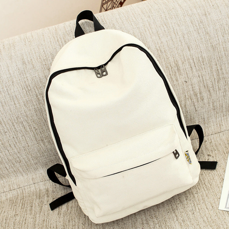 Backpack Women Korean Style Canvas Pure Color Simple