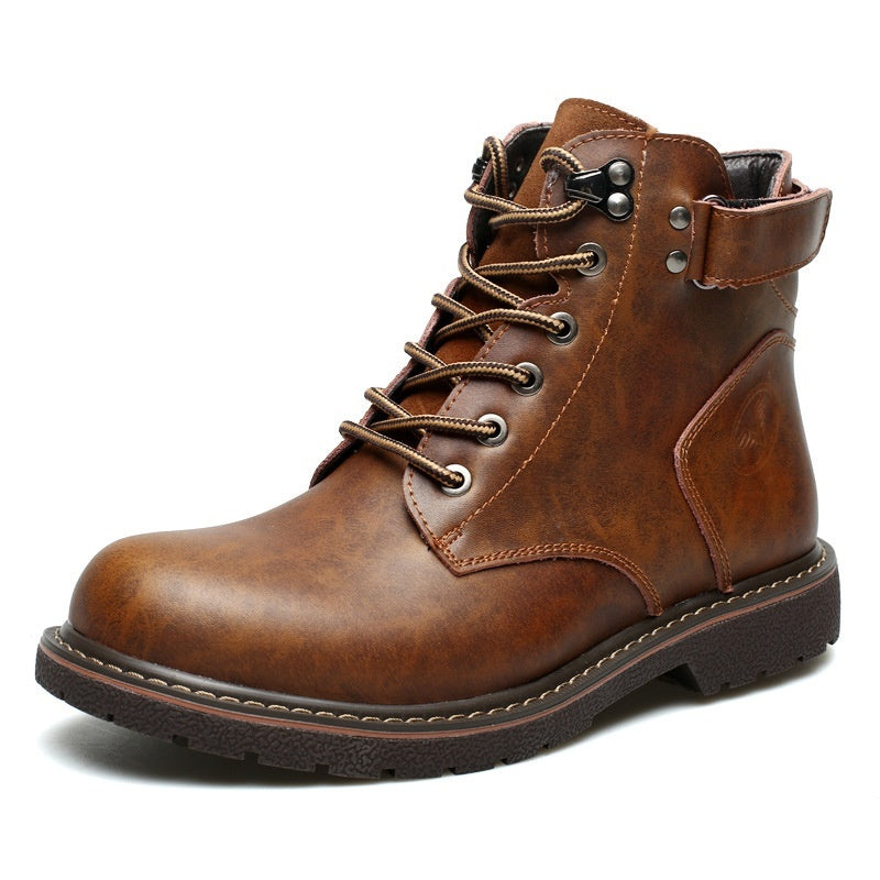 British Men Fleece-lined Martin Boots Casual Mid-top