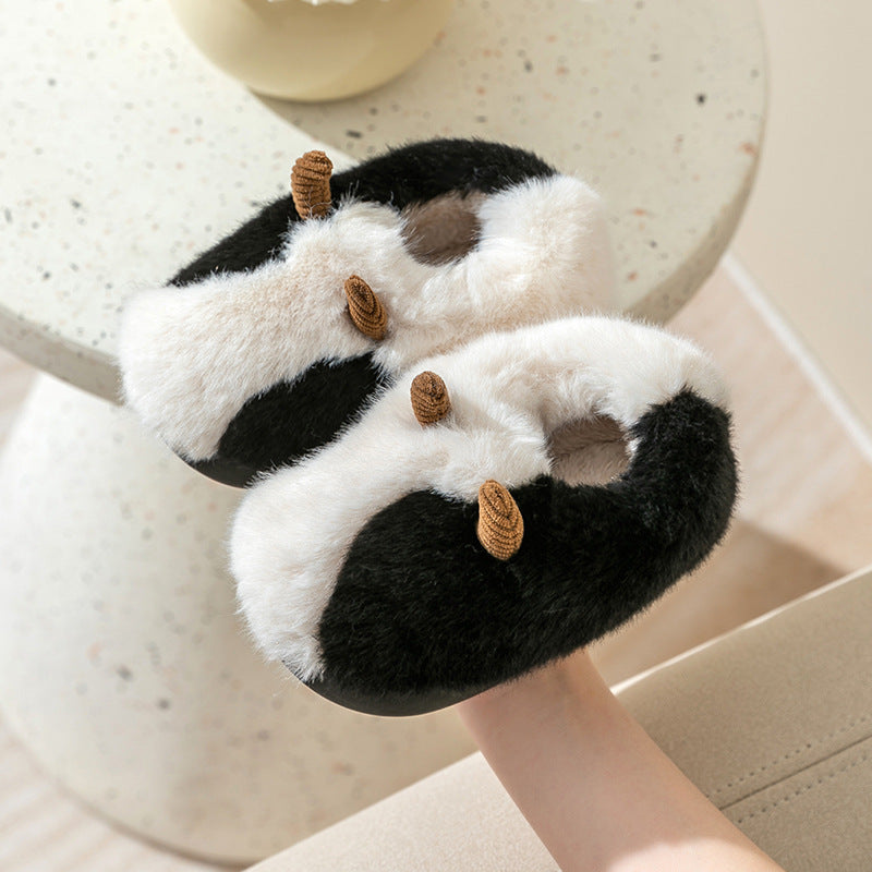 Children's Slippers Cotton Winter Fleece-lined Non-slip Baby Cotton Slippers