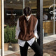 Solid Color Vest Brown