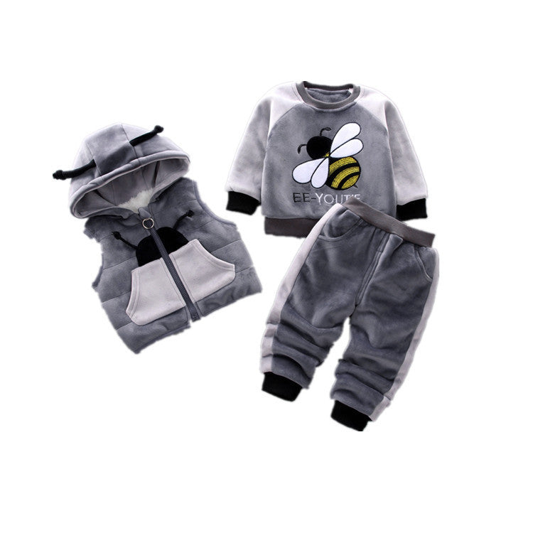 Fleece Thickening Boy Baby Suit Baby Boy Sweater Tide