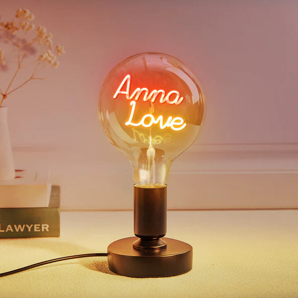 Custom Text Lamp, Edison Led Filament Modeling Lamp Soft Light Bulbs